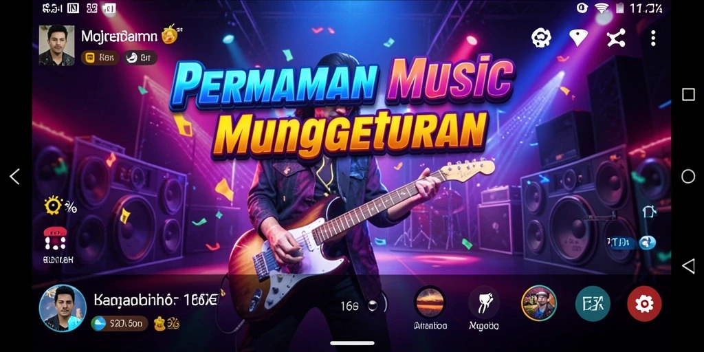 Tampilan gameplay 116X dengan ritme musik yang seru.