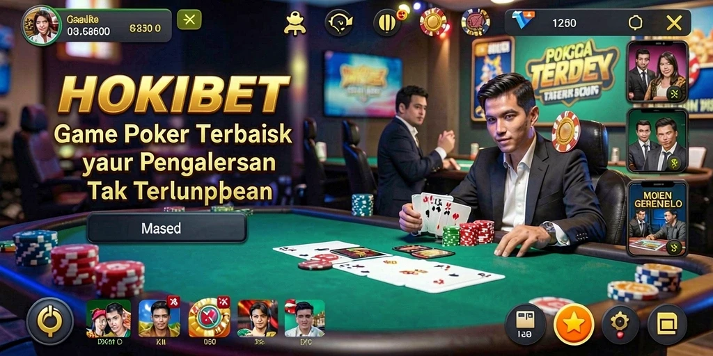 Tampilan gameplay poker HOKIBET yang mengasyikkan dan interaktif.