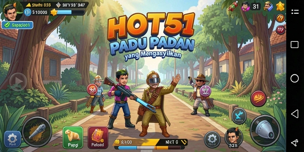 Tampilan menarik dari gameplay HOT51 yang penuh warna.