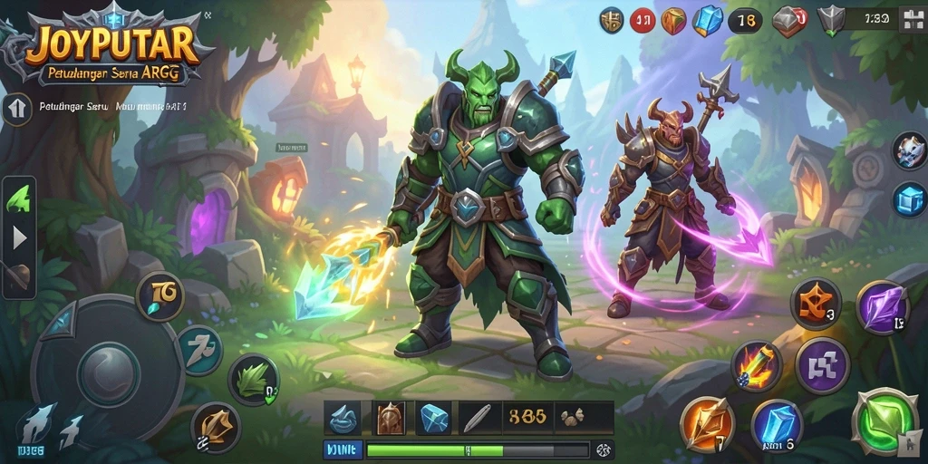 Tangkapan layar gameplay JOYPUTAR yang menampilkan aksi seru dalam pertarungan.