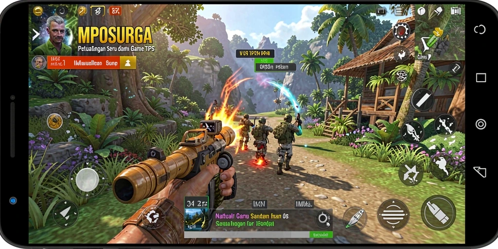 Tampilan aksi seru dari gameplay <strong>MPOSURGA</strong> yang mendebarkan.
