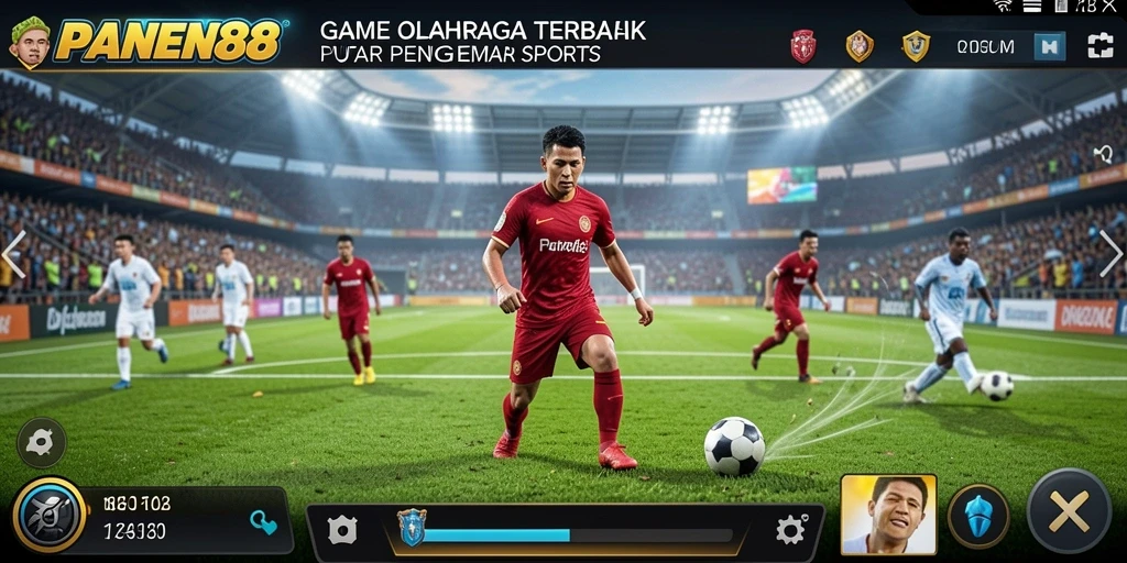 Tampilan gameplay seru dari PANEN88 yang menggambarkan aksi olahraga.