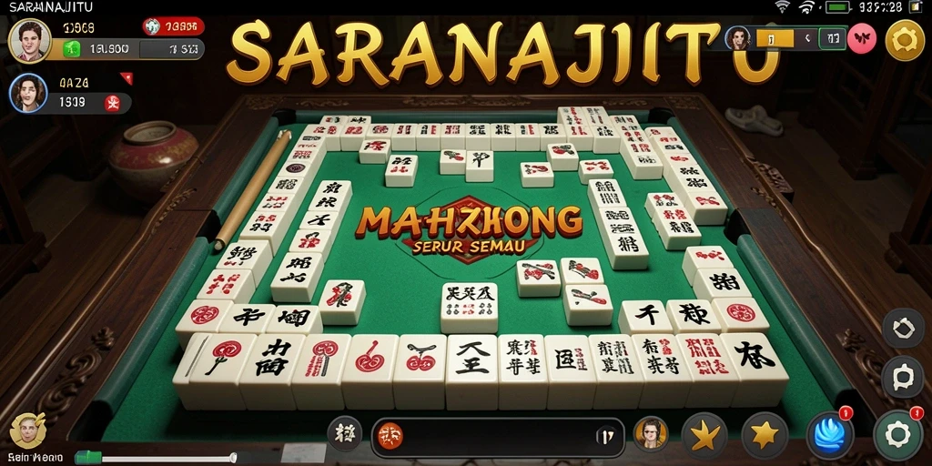 Tampilan screenshot gameplay SARANAJITU yang menampilkan keseruan Mahjong.